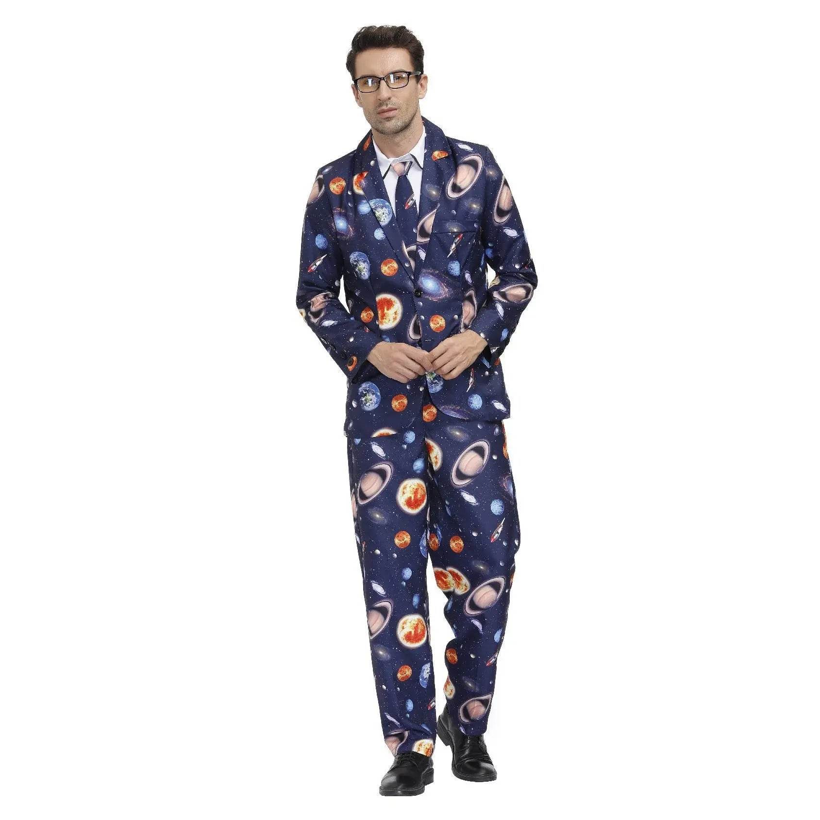 1980s Love Flower Print Suit 80s Costumes Cosplay Party Carnival - Ecosfun