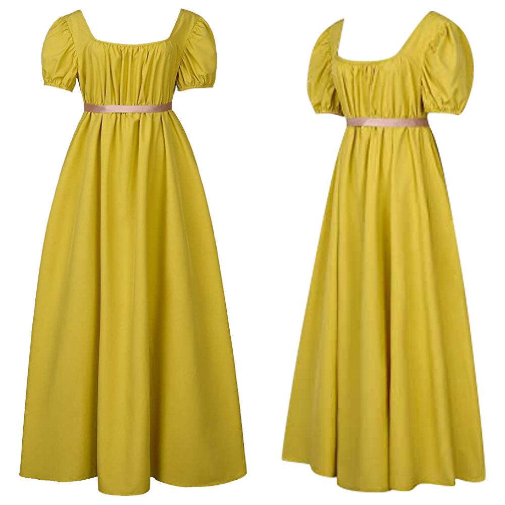 Bridgerton cosplay costume vintage regency Victorian tea dress - Ecosfun