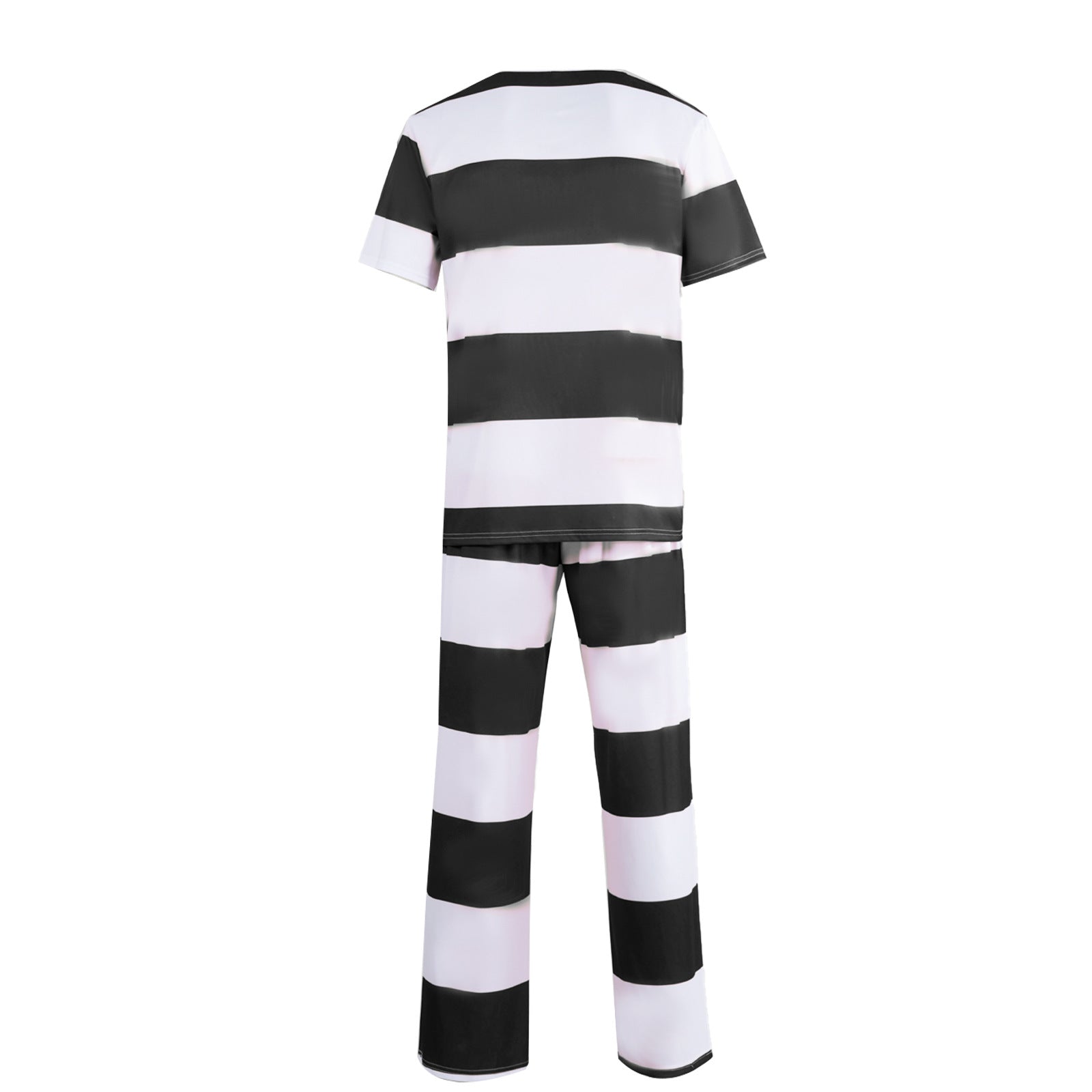 Disfraz de adulto para juego de rol de prisionero con uniforme a rayas de prisión de Halloween