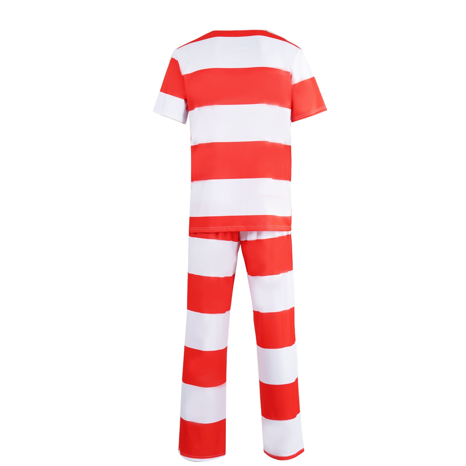 Disfraz de adulto para juego de rol de prisionero con uniforme a rayas de prisión de Halloween