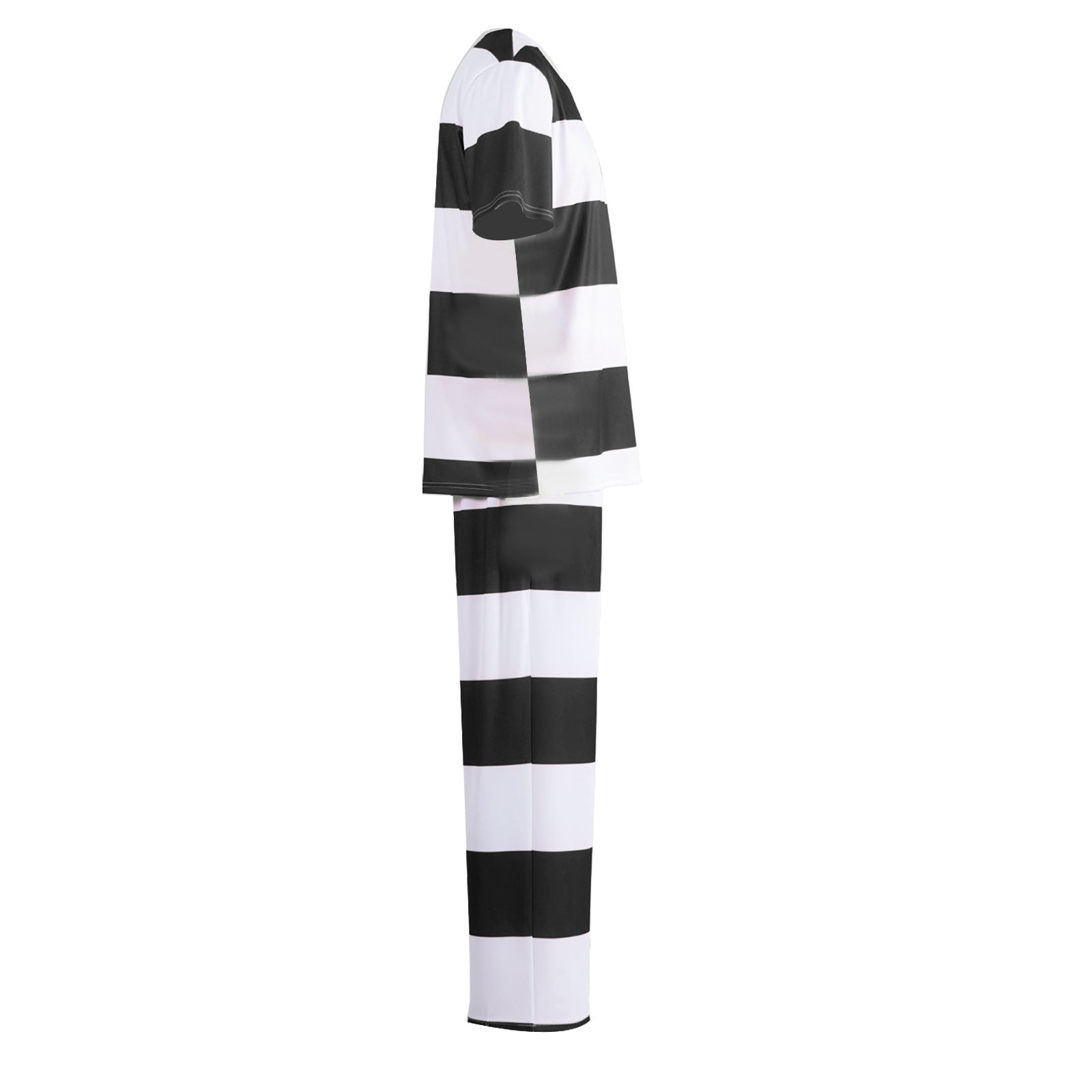 Disfraz de adulto para juego de rol de prisionero con uniforme a rayas de prisión de Halloween