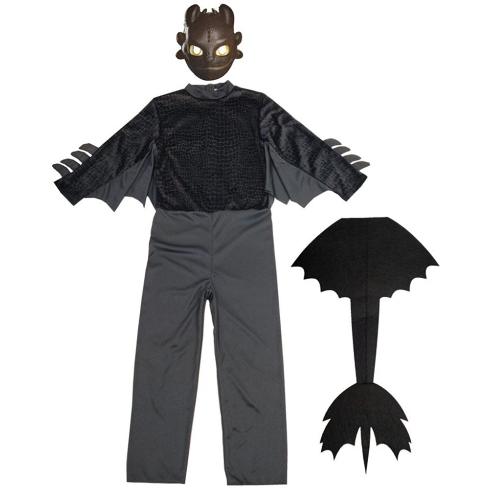Cómo entrenar a tu dragón: Disfraz infantil de lujo de Toothless en acción real para Halloween