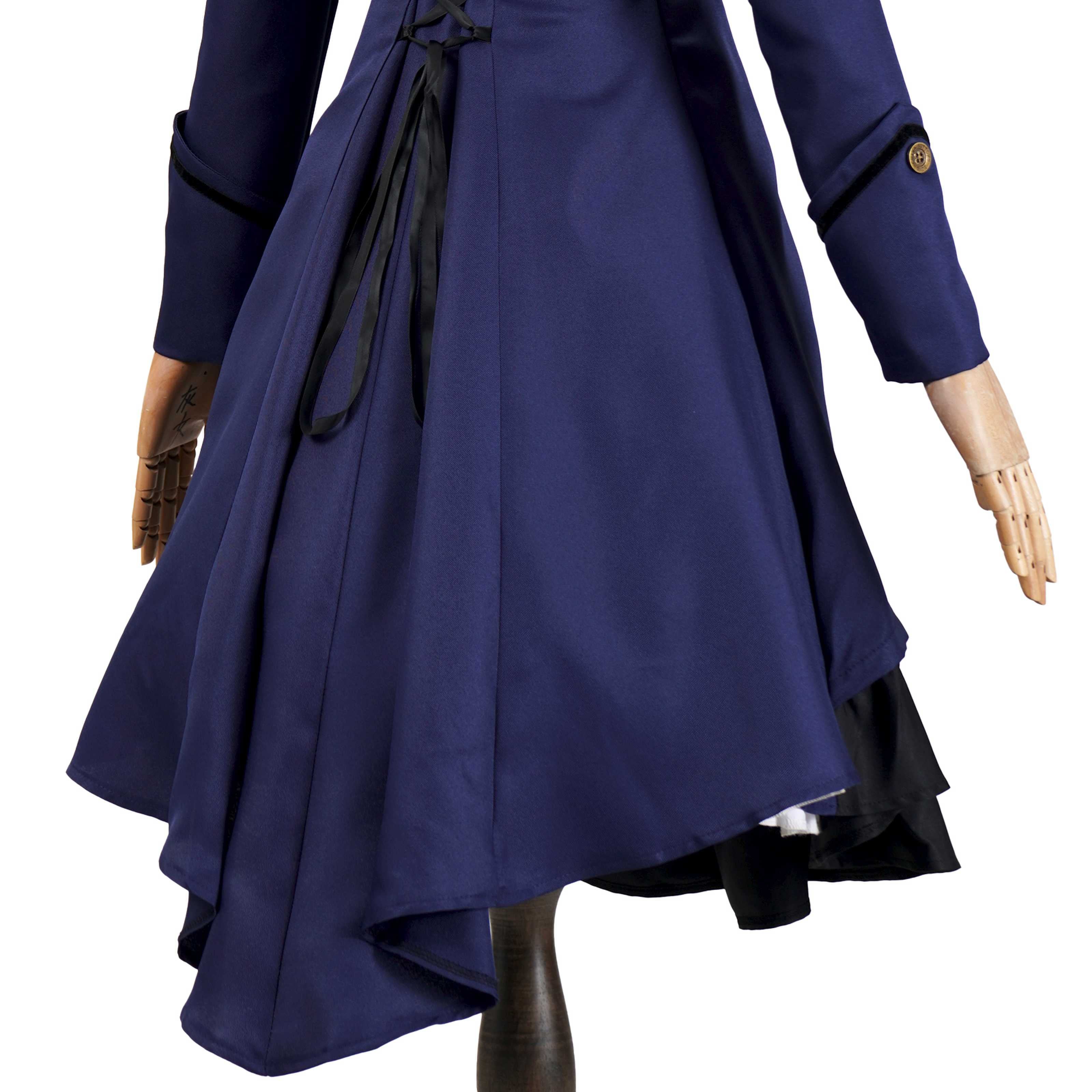 Vestido gótico medieval y renacentista cos Retro falda de cosplay punk con lazo y volantes