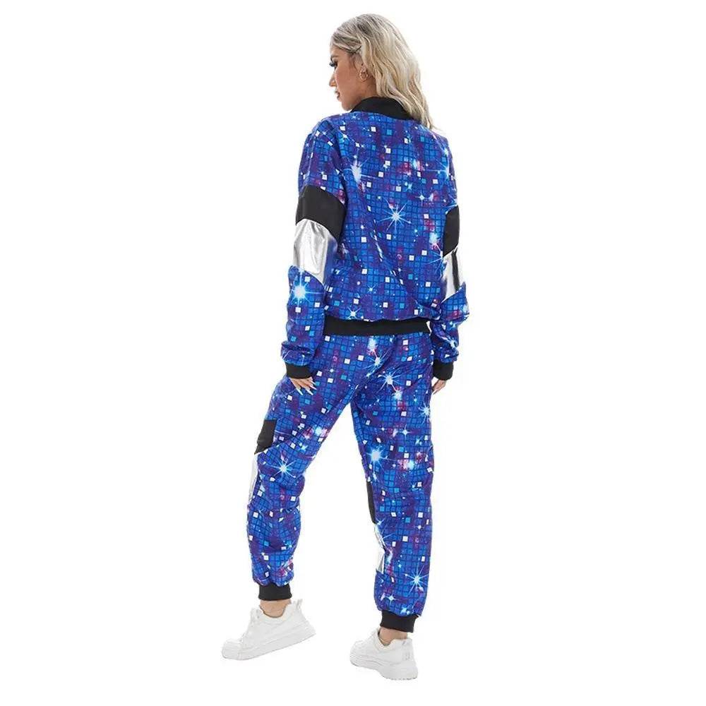 80s Retro Disco Hip Hop Fancy Dress Adult Costume Outfits Carnival Suit - Ecosfun