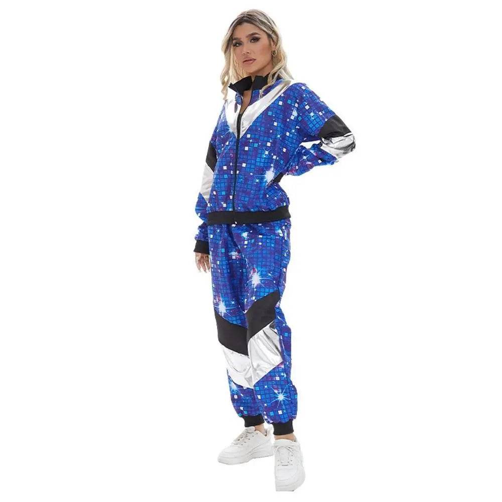 80s Retro Disco Hip Hop Fancy Dress Adult Costume Outfits Carnival Suit - Ecosfun