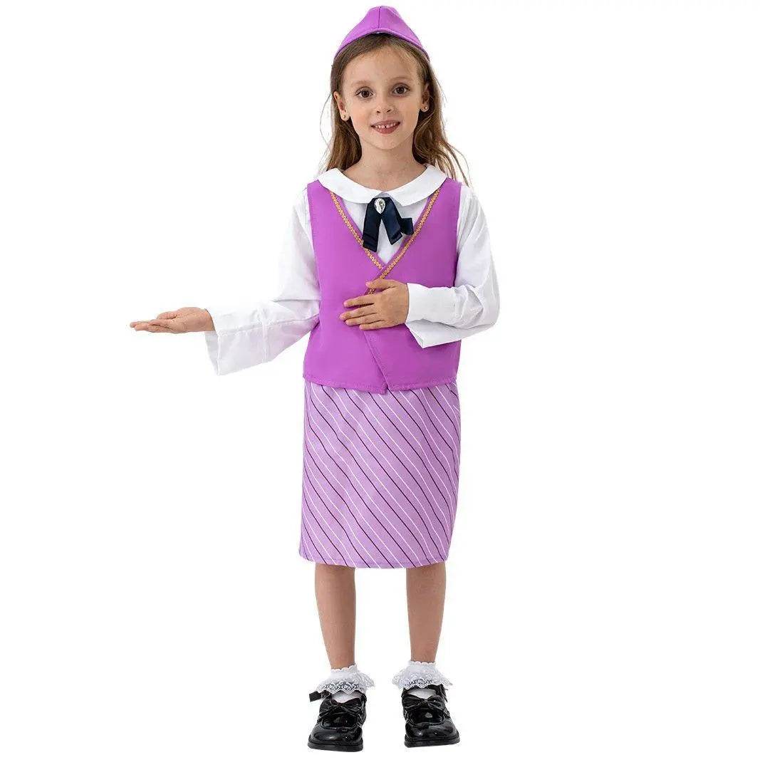 Airline Stewardess Cosplay Costume Flight Attendant Costume For Kids - Ecosfun