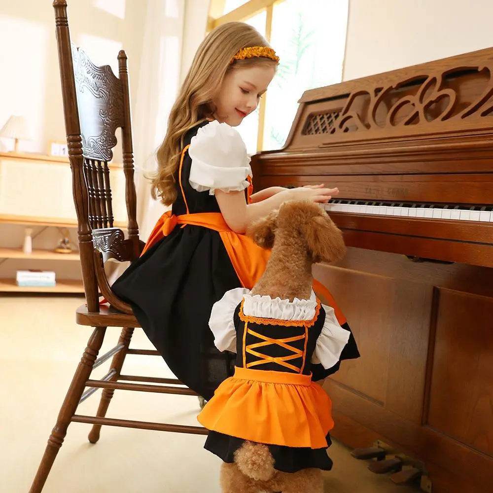 German Oktoberfest Halloween Costumes Matching Girls Pet Dog Outfits - Ecosfun