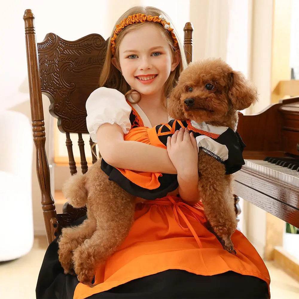 German Oktoberfest Halloween Costumes Matching Girls Pet Dog Outfits - Ecosfun
