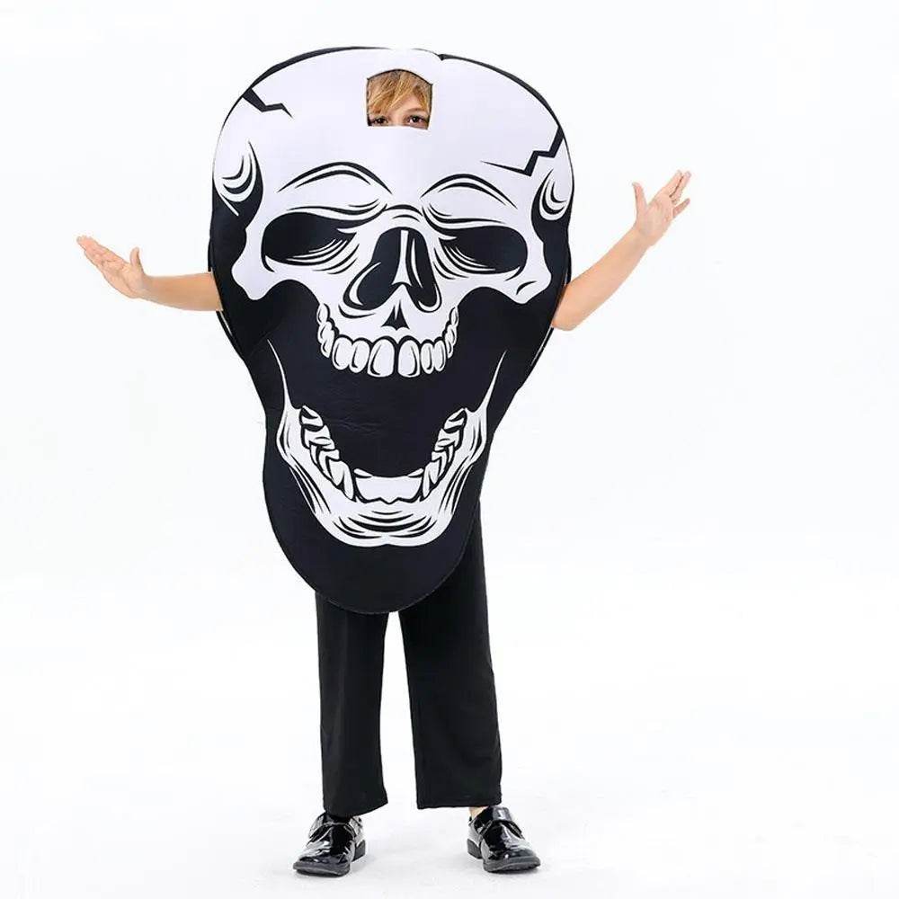 Skeleton Horror Cosplay Costume Halloween Stage Performance Outfit for Kids and Adults - Ecosfun