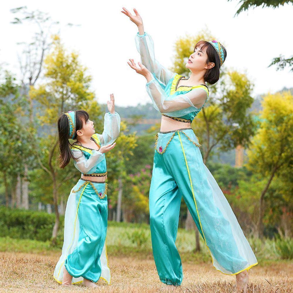 Aladdin Princess Jasmine Costume Cosplay Matching Dress Mom And Me - Ecosfun
