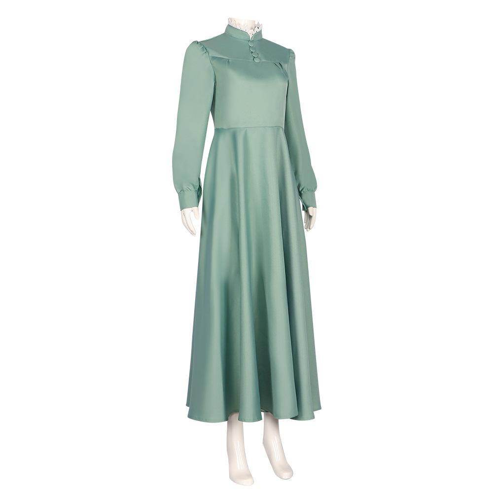Howl's Moving Castle Green Maid Dress Halloween Carnival Suit Cosplay Costume - Ecosfun