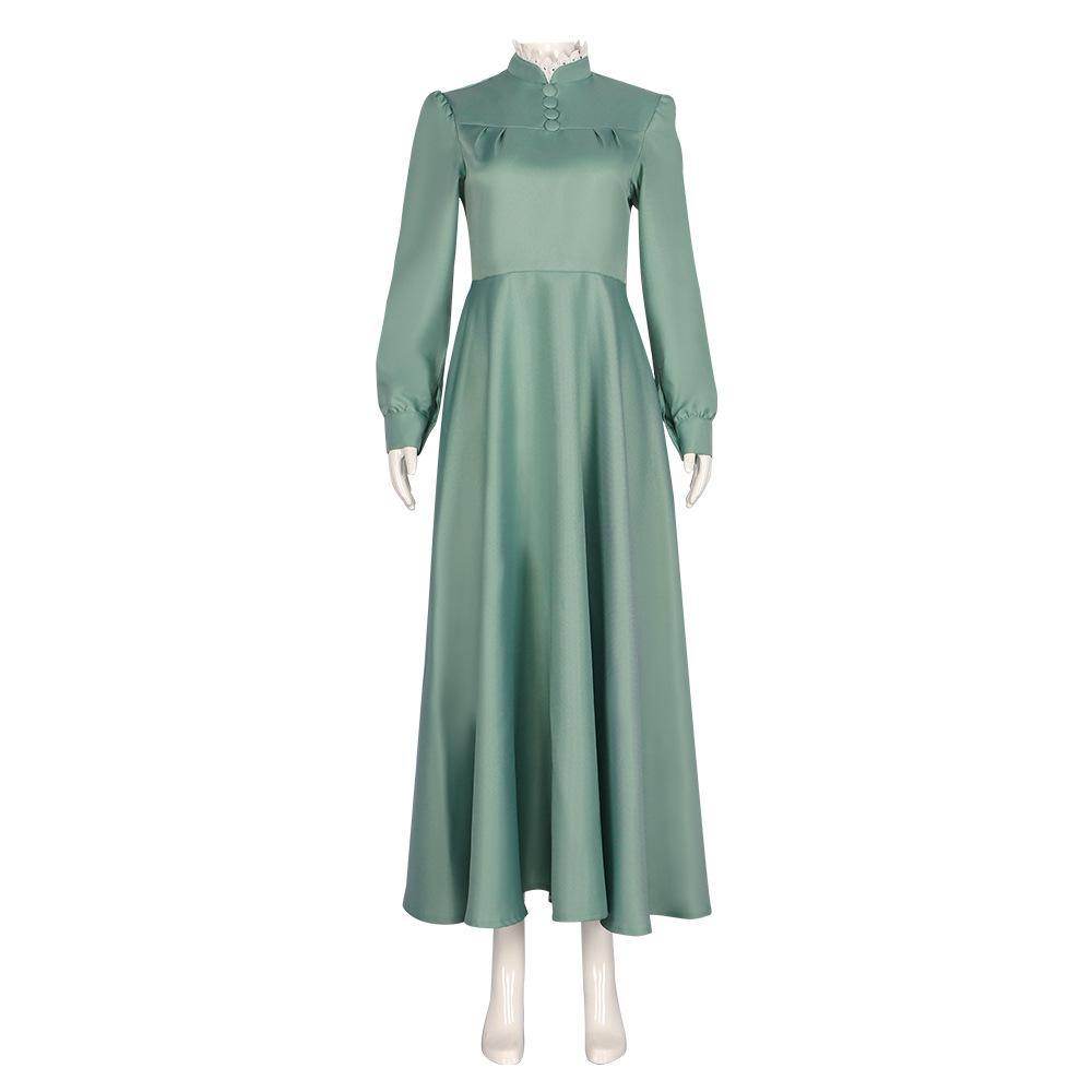 Howl's Moving Castle Green Maid Dress Halloween Carnival Suit Cosplay Costume - Ecosfun