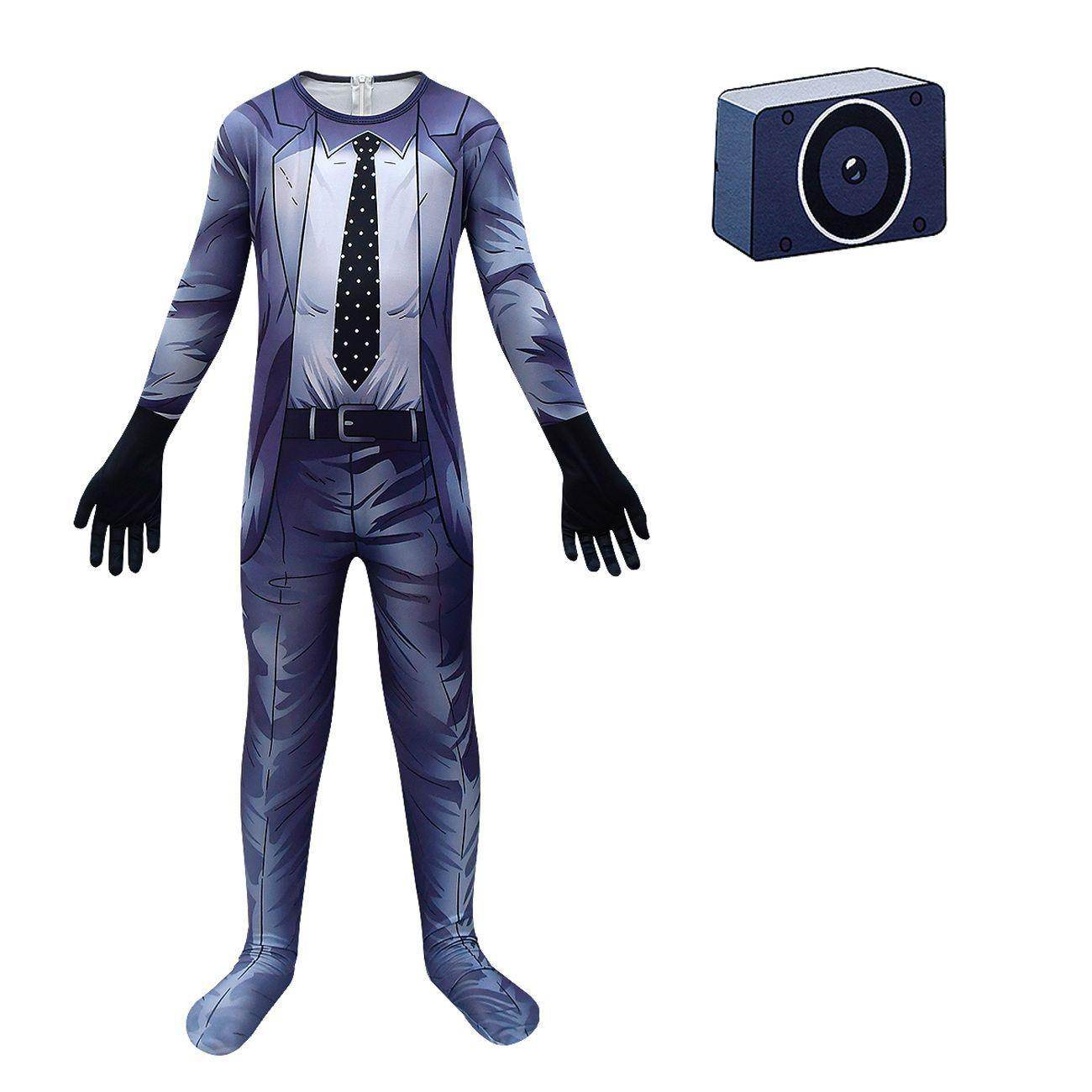Skibidi Toilet Outfits Jumpsuit Mask Titan Tv man Cosplay Costume For Kids - Ecosfun