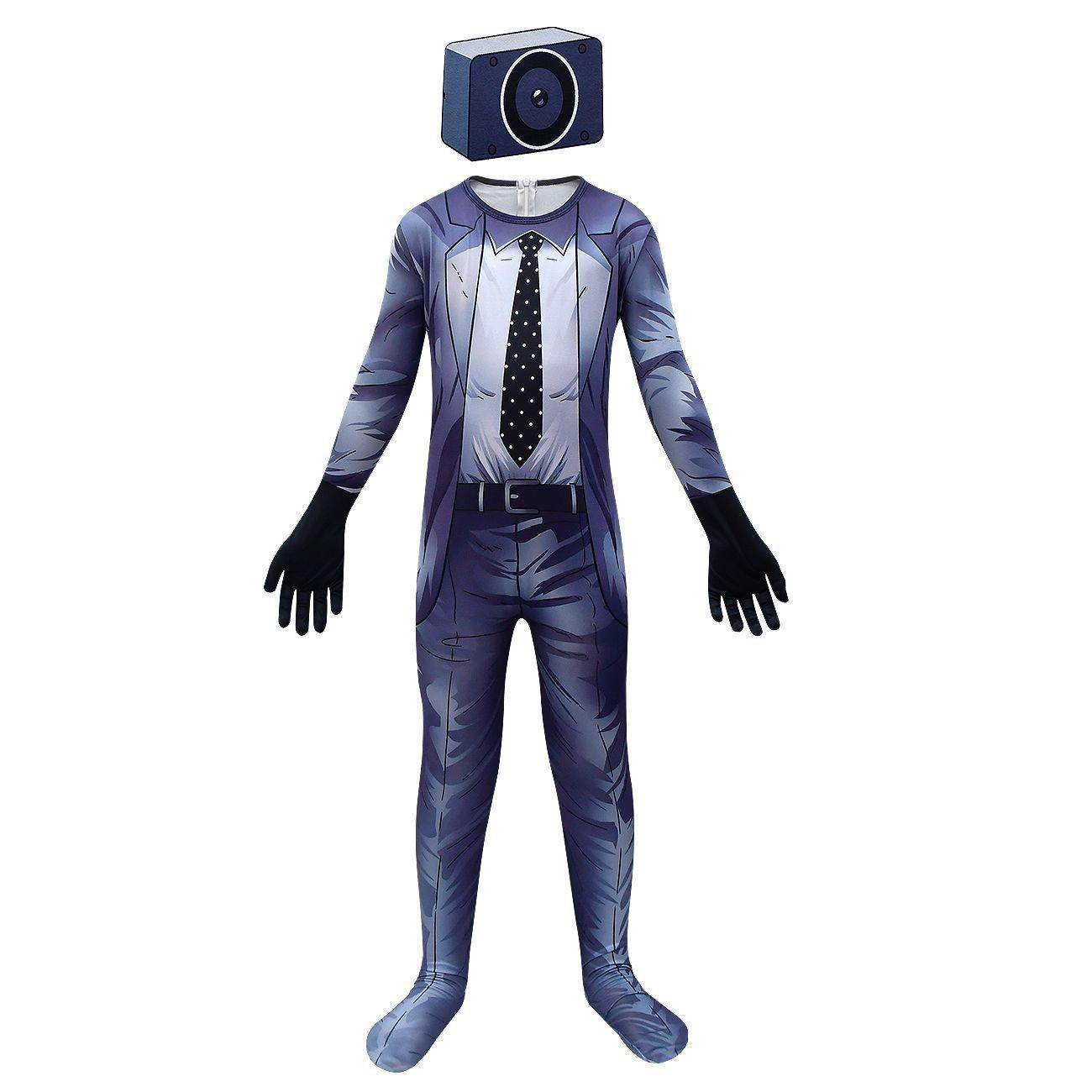 Skibidi Toilet Outfits Jumpsuit Mask Titan Tv man Cosplay Costume For Kids - Ecosfun