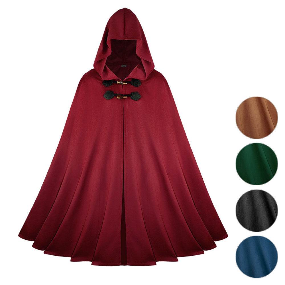 Medieval Suede Cape Halloween Retro Cloak Battle Warrior Role Play Cosplay Costume - Ecosfun