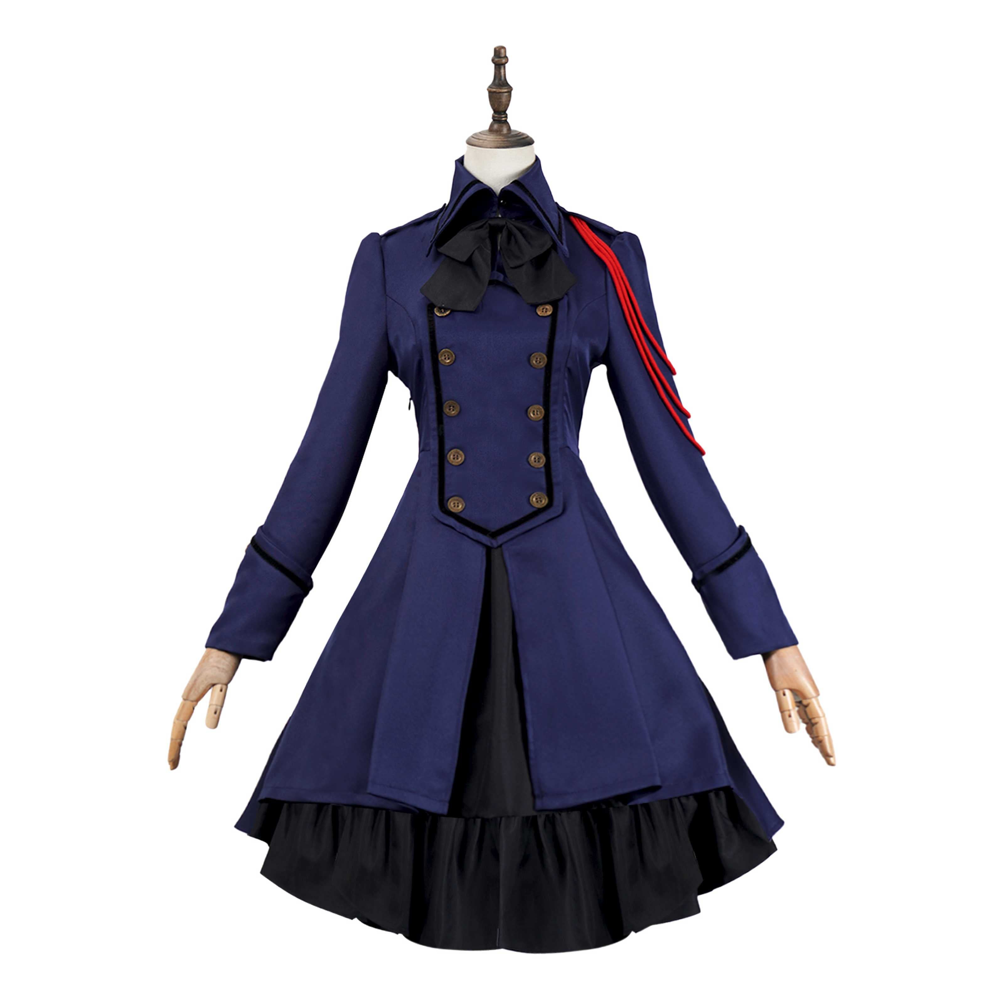 Vestido gótico medieval y renacentista cos Retro falda de cosplay punk con lazo y volantes