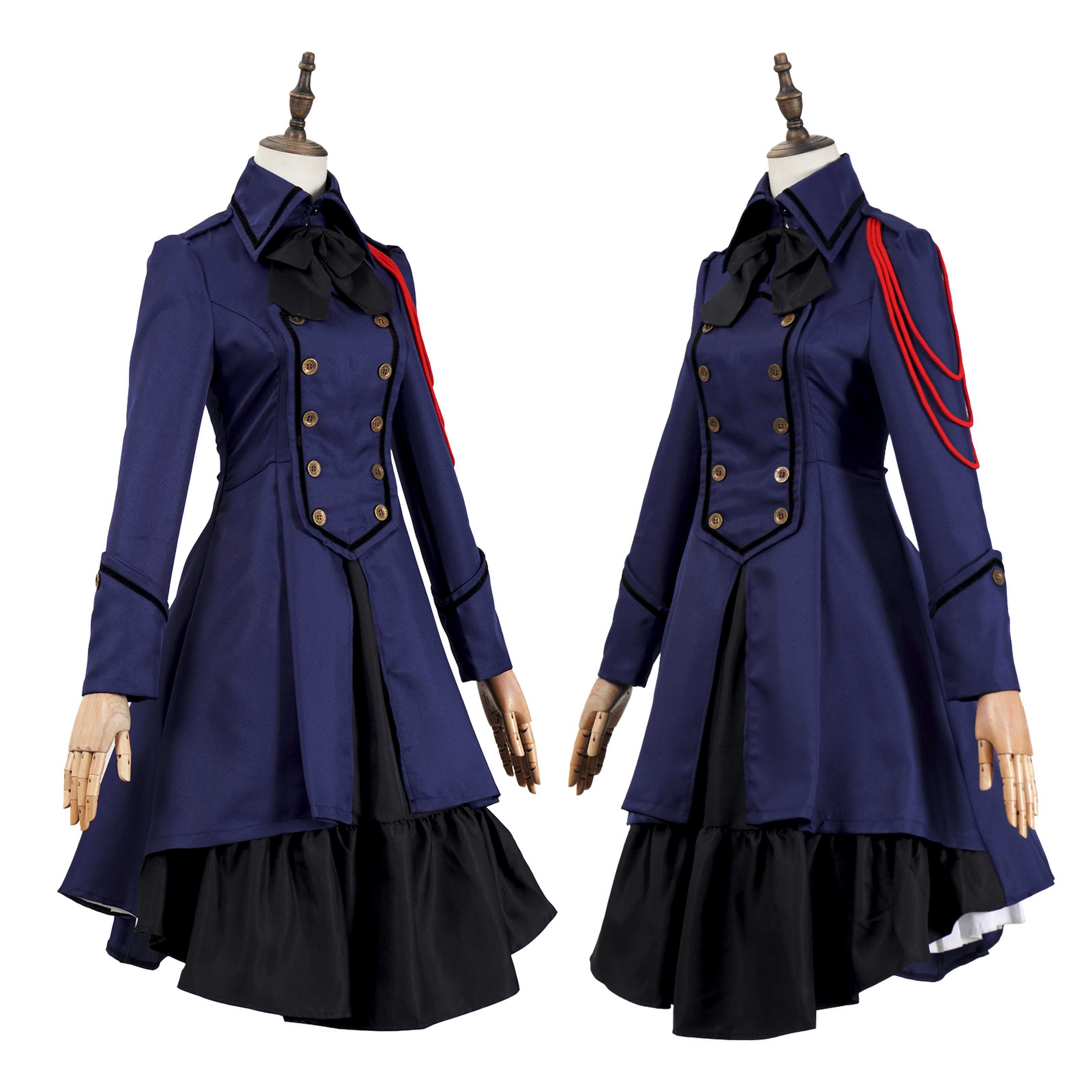 Vestido gótico medieval y renacentista cos Retro falda de cosplay punk con lazo y volantes