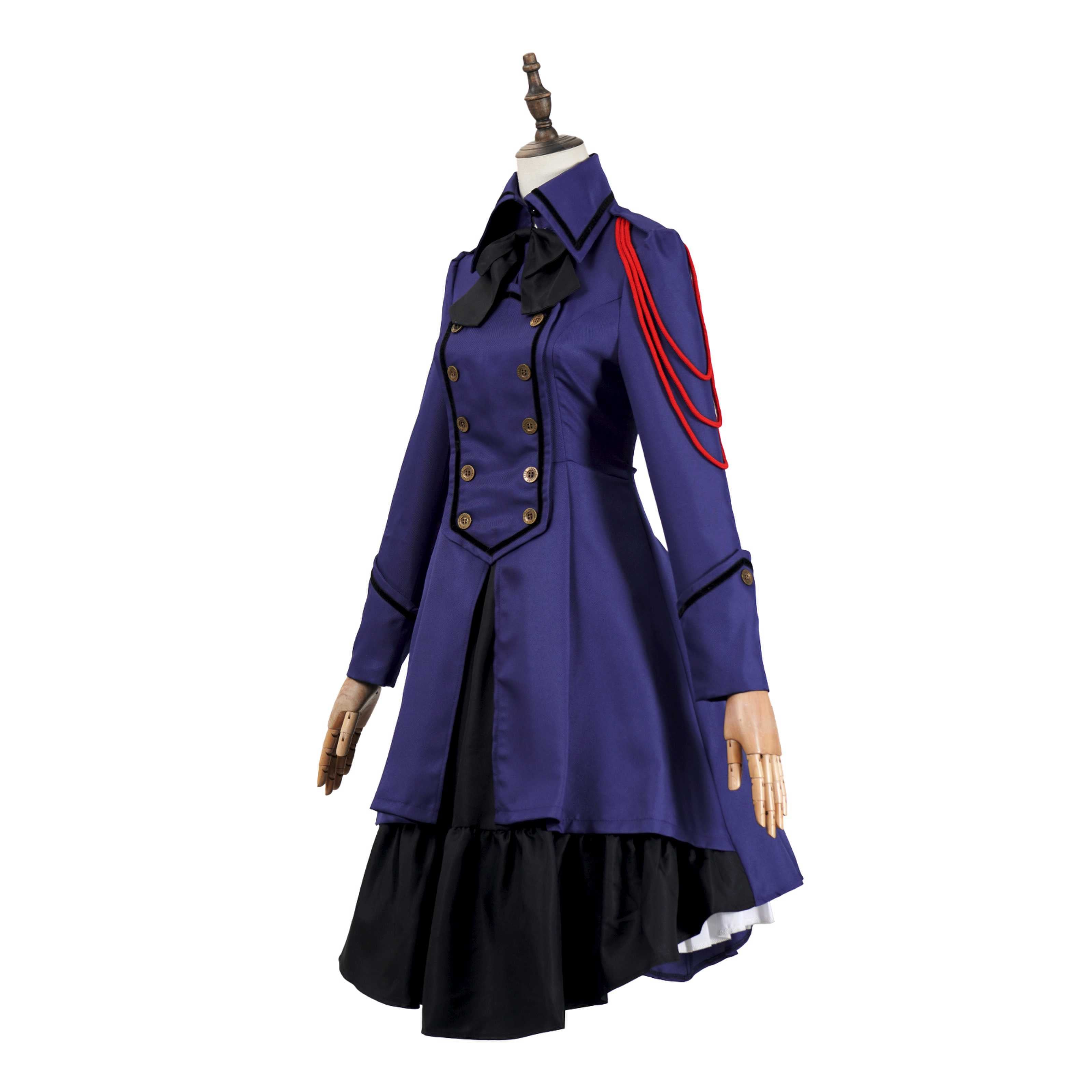 Vestido gótico medieval y renacentista cos Retro falda de cosplay punk con lazo y volantes