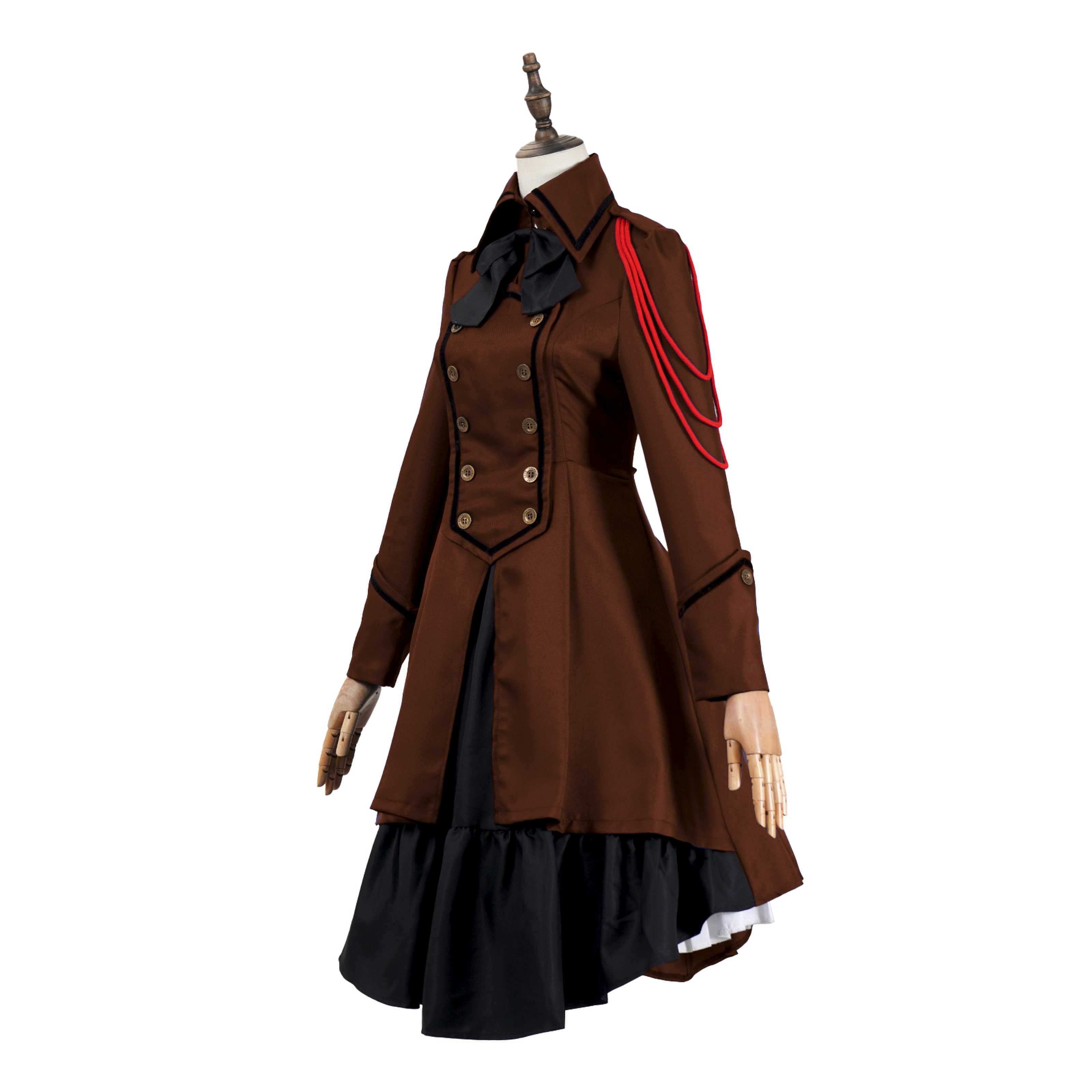 Vestido gótico medieval y renacentista cos Retro falda de cosplay punk con lazo y volantes