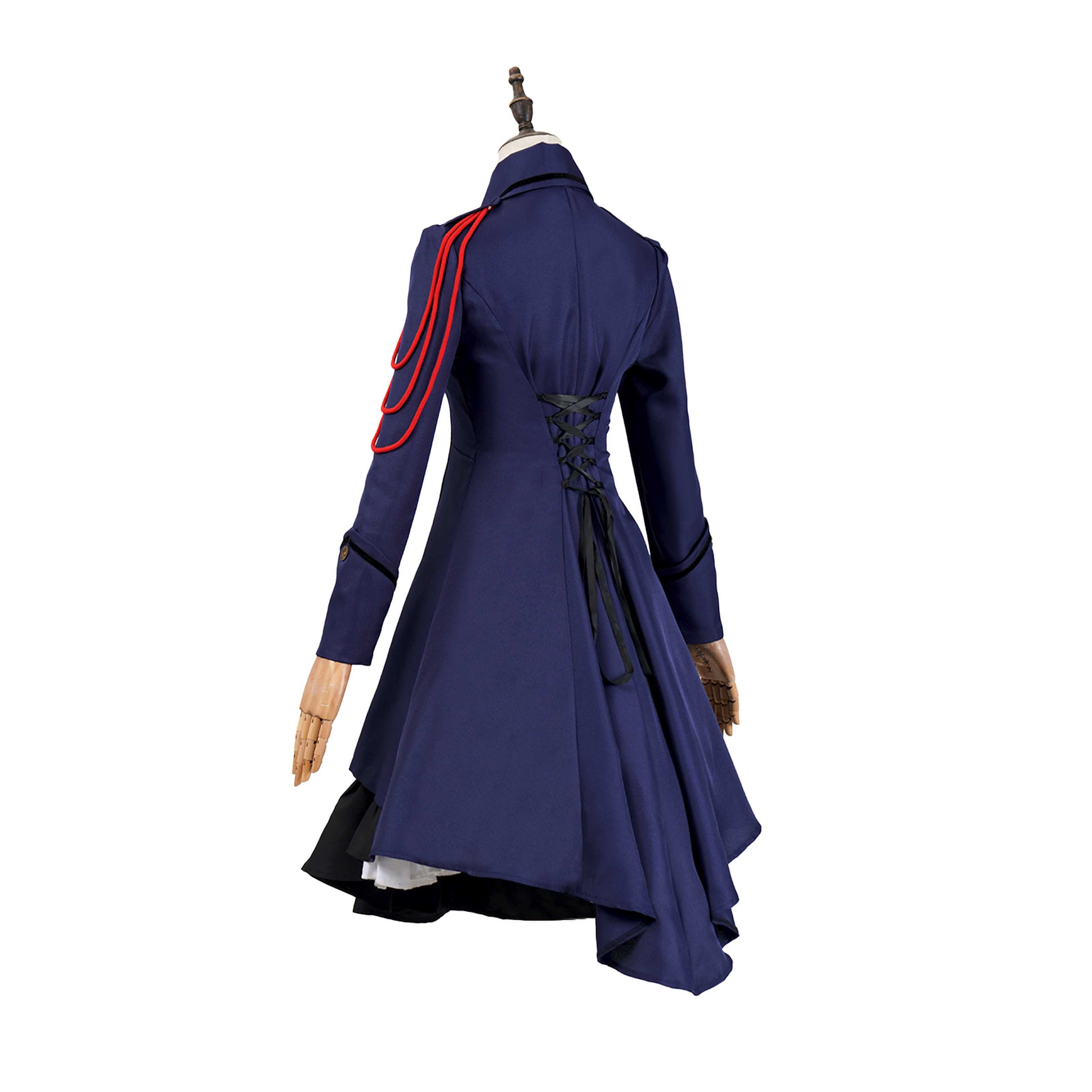 Vestido gótico medieval y renacentista cos Retro falda de cosplay punk con lazo y volantes