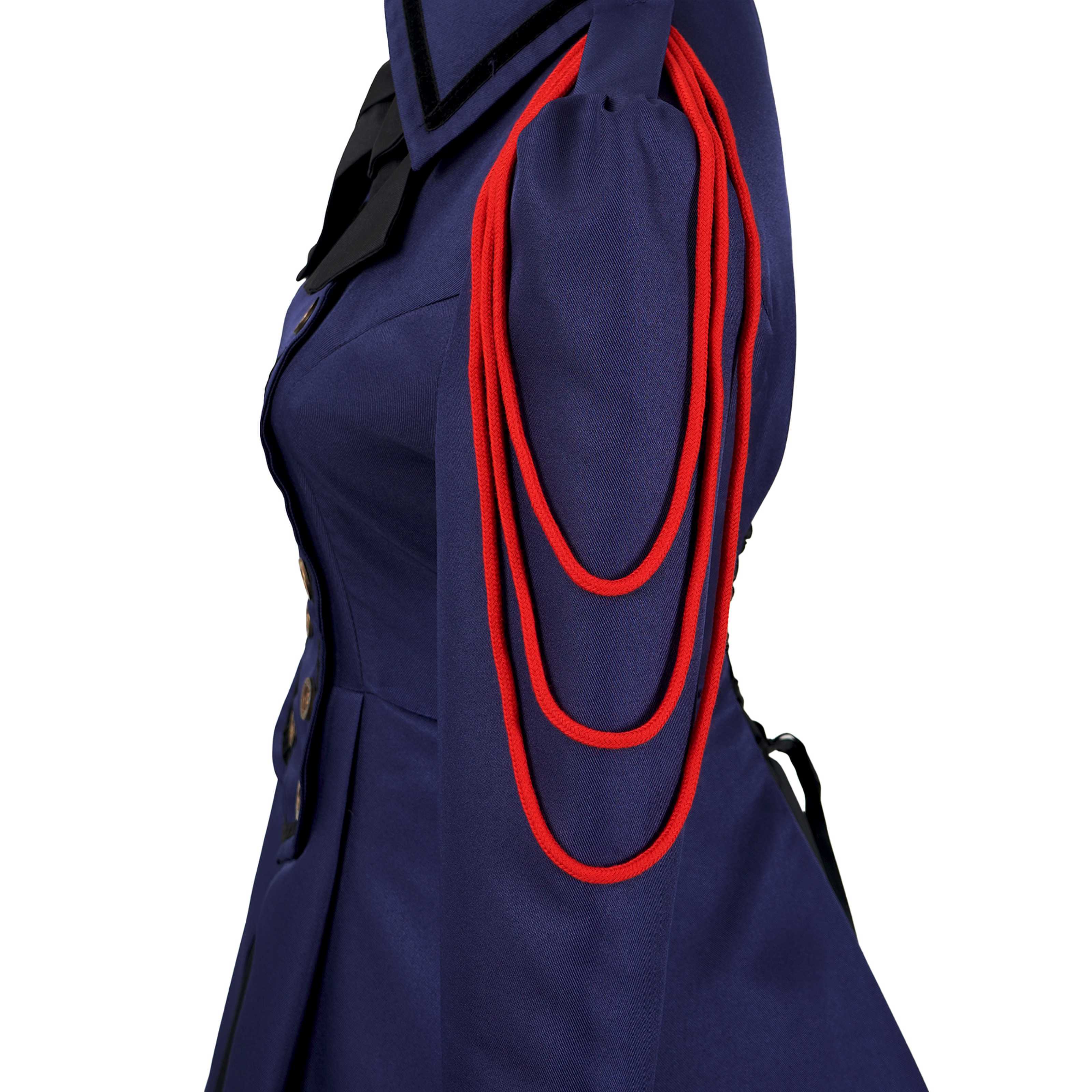 Vestido gótico medieval y renacentista cos Retro falda de cosplay punk con lazo y volantes