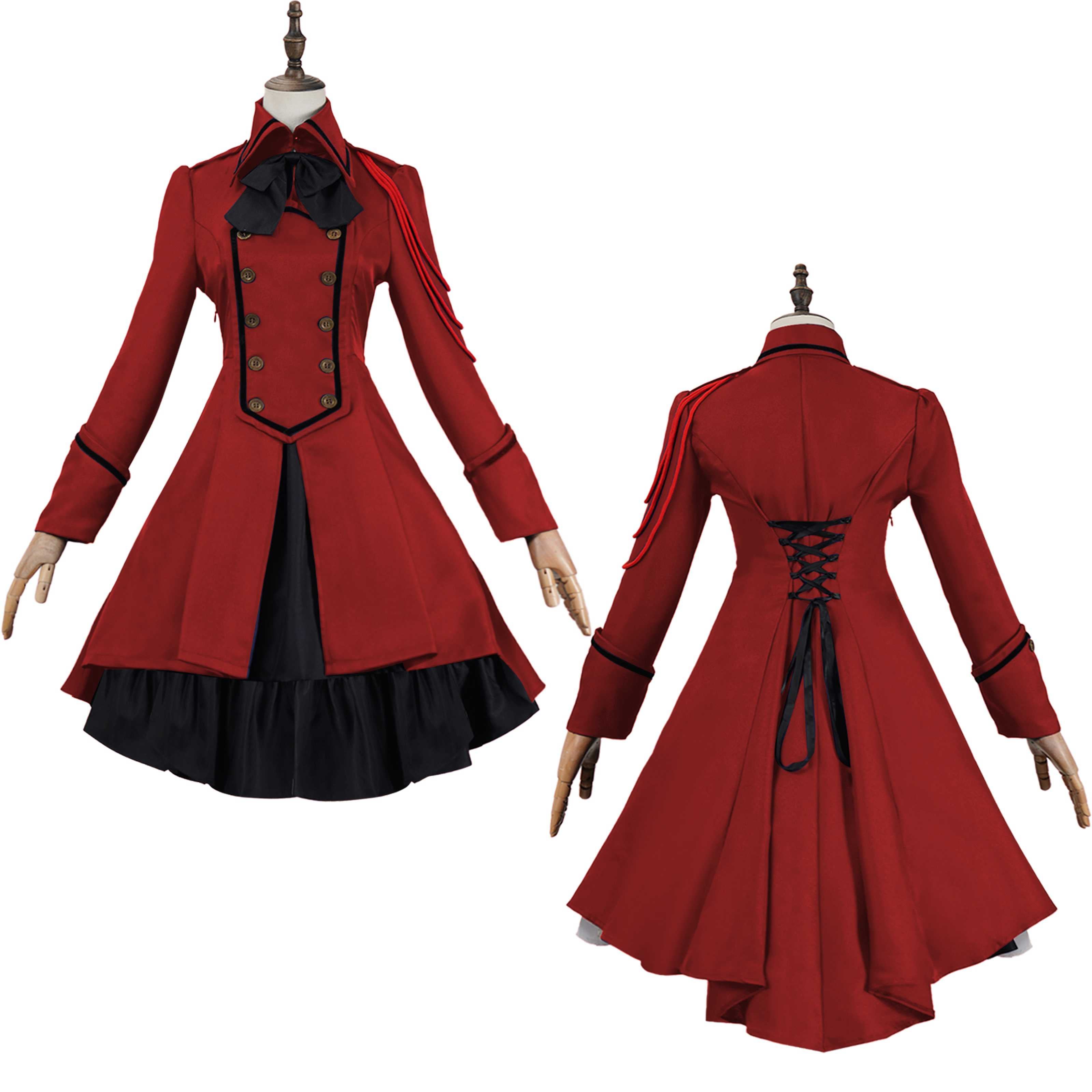 Vestido gótico medieval y renacentista cos Retro falda de cosplay punk con lazo y volantes