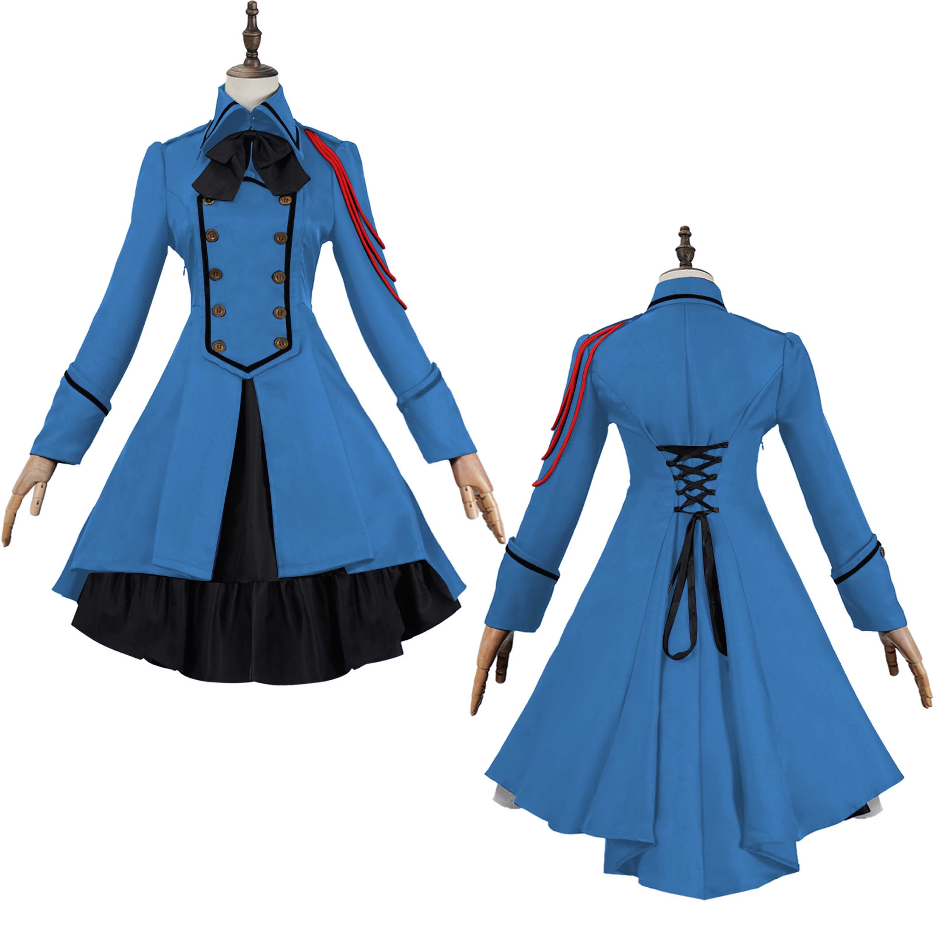 Vestido gótico medieval y renacentista cos Retro falda de cosplay punk con lazo y volantes