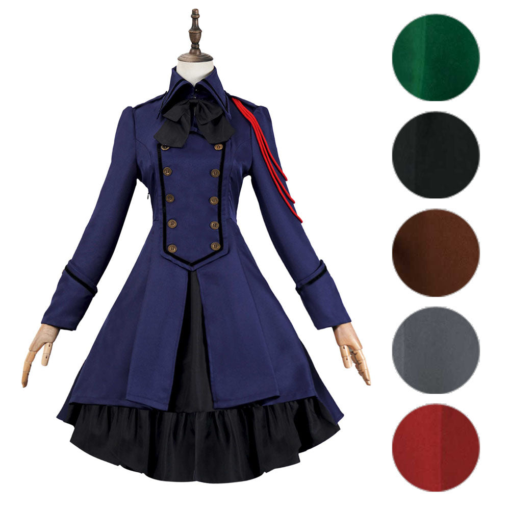 Vestido gótico medieval y renacentista cos Retro falda de cosplay punk con lazo y volantes