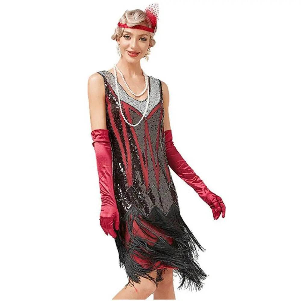 Gatsby 1920s Party Fringe Flapper Dress Retro Costume - Ecosfun