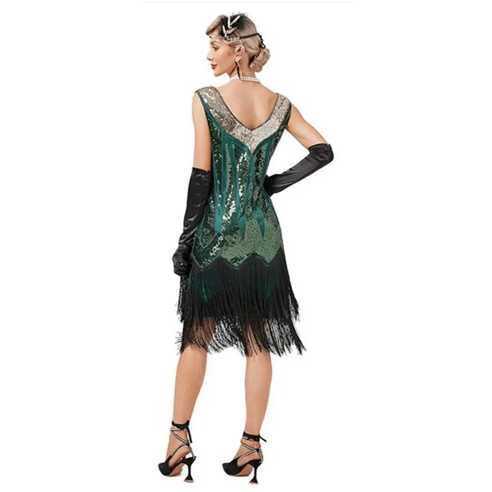 Gatsby 1920s Party Fringe Flapper Dress Retro Costume - Ecosfun