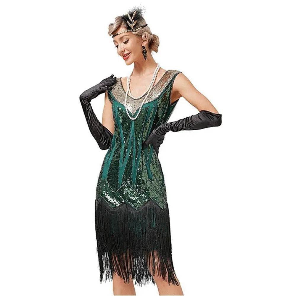 Gatsby 1920s Party Fringe Flapper Dress Retro Costume - Ecosfun