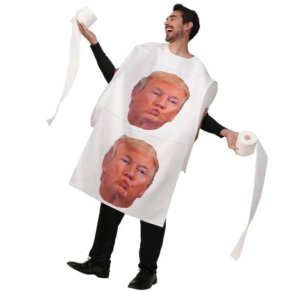 Halloween Couples Parody Toilet Paper Coat Heart Print Costume - Ecosfun