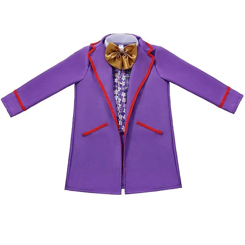 Kids Willy Wonka Charlie and the Chocolate Factory Johnny Depp Cosplay Suit Costume Set - Ecosfun