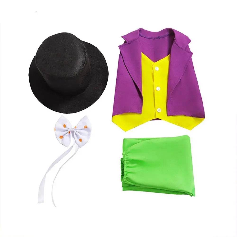 Kids Willy Wonka Charlie and the Chocolate Factory Johnny Depp Cosplay Suit Costume Set - Ecosfun