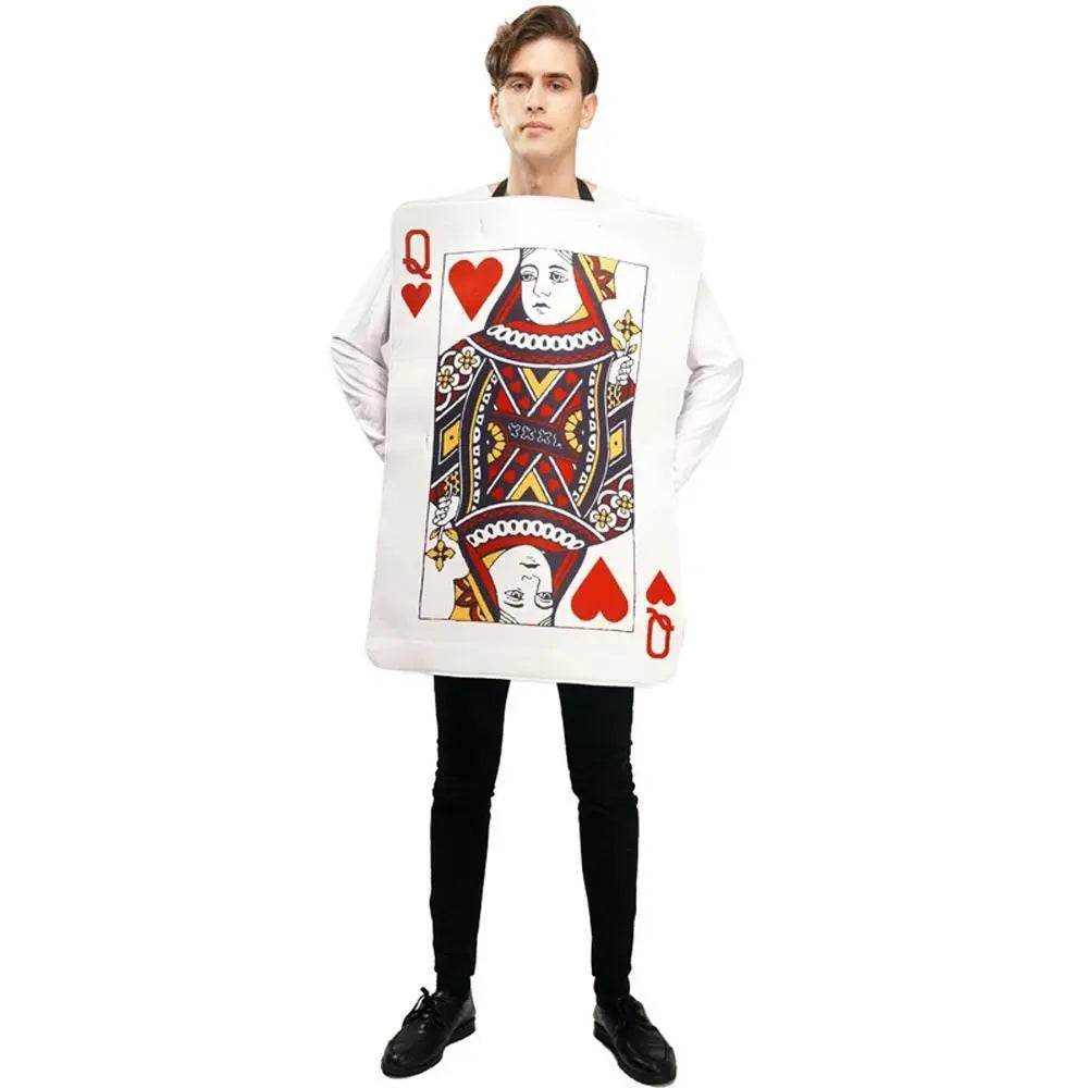 Poker Couples Funny Queen Clubs King of Hearts Cosplay Costume Halloween Carnival Suit - Ecosfun