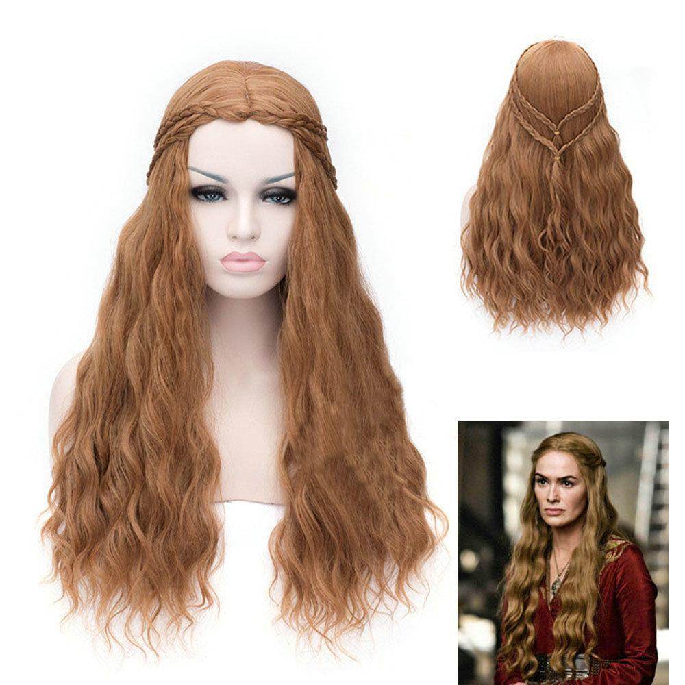 Game of Thrones Cersei Lannister Gold Long Curly Hair Cosplay Wig - Ecosfun